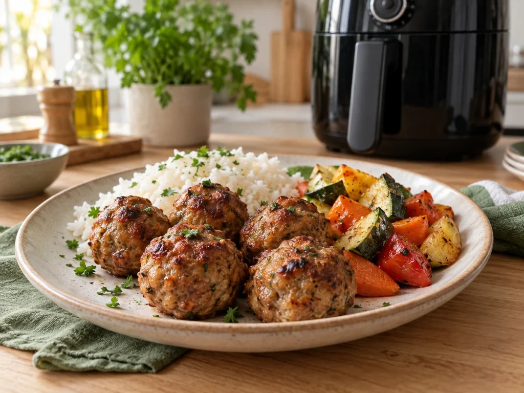 Almôndegas práticas preparadas na Air Fryer