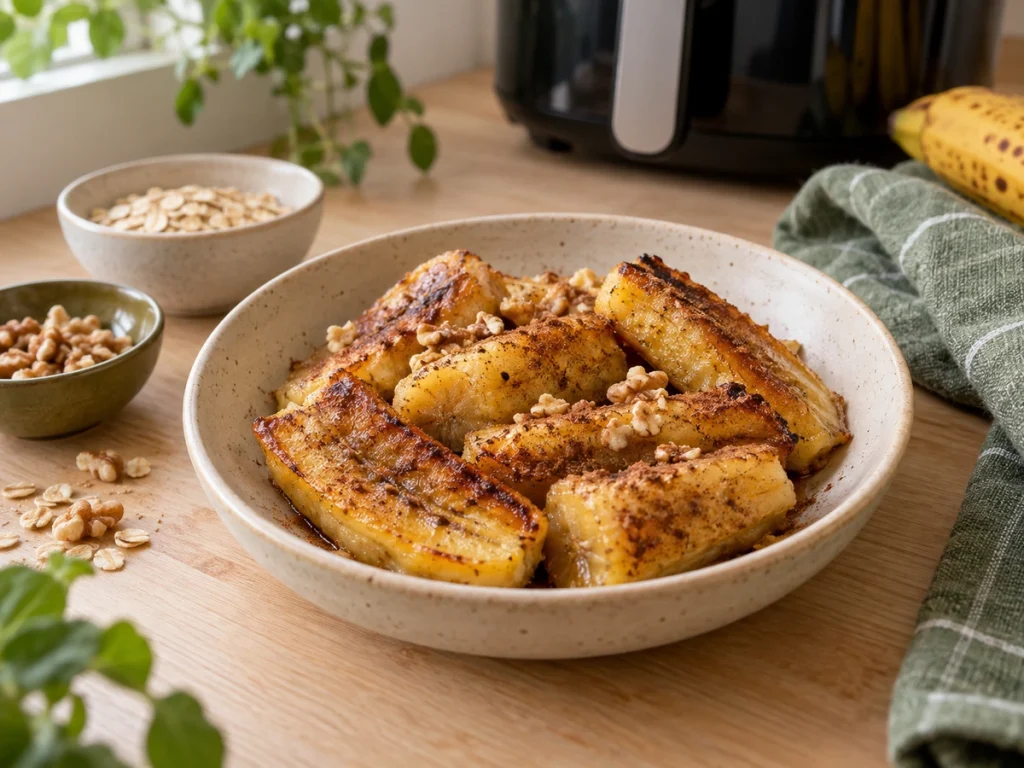 Banana assada com canela preparada na Air Fryer