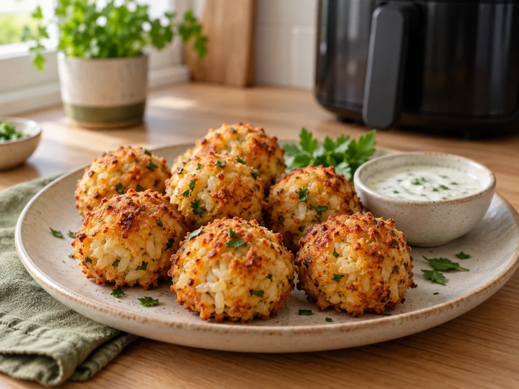 Bolinho de arroz preparado na Air Fryer