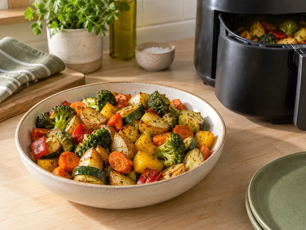 Legumes assados na Air Fryer para acompanhar as refeições da semana