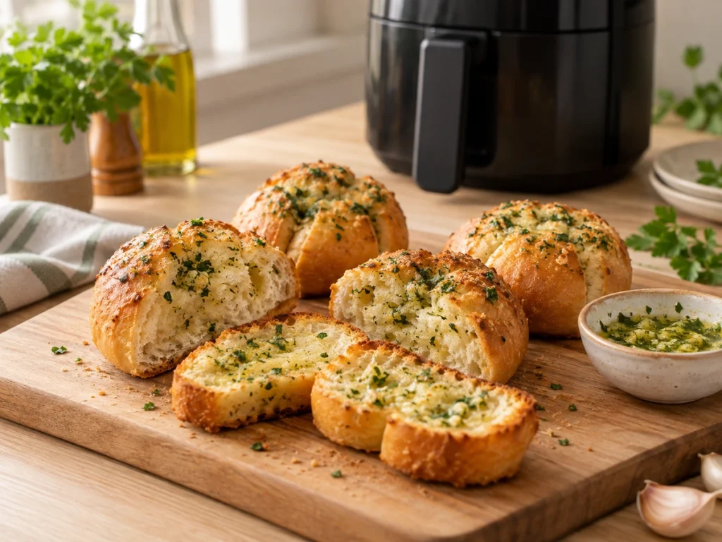 Pão de alho simples preparado na Air Fryer